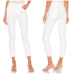 MOTHER Denim The High Waisted Looker White Skinny Jeans Whipping The Cream Sz 27